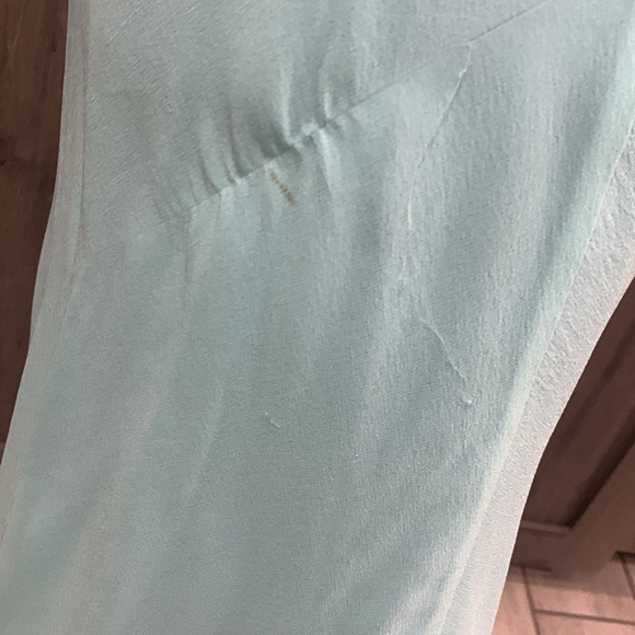 Vintage Express Fashions Sheer Aqua Blue Sleeveless Party Dress Women's Size 2 - Picture 10 of 13